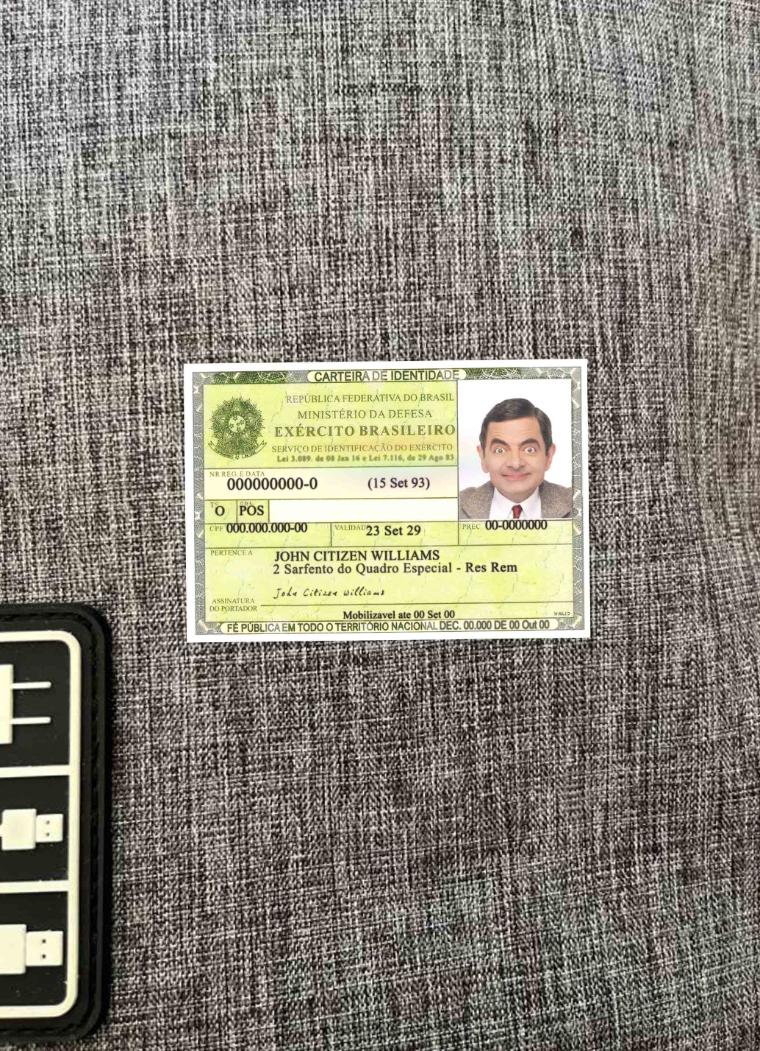 Brazil identity card photolook FRONT PSD template